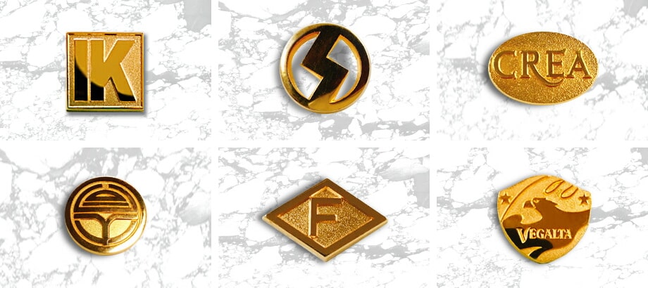 高品質の社章バッジ製作：金色仕上げ